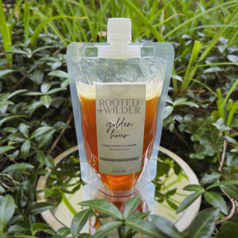 Golden Hour sensitive skin cleanser, 7.5oz refill pouch